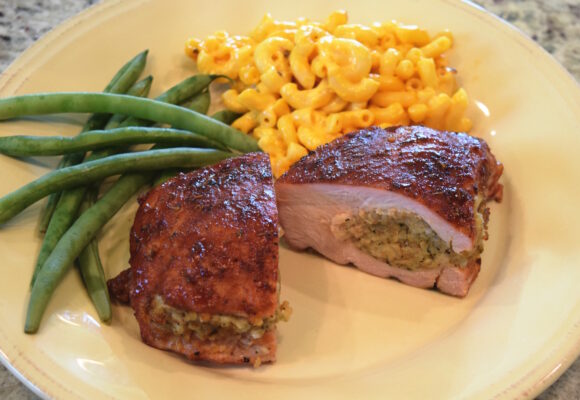 Grilled Boudin Stuffed Pork Chops Manda Fine Meats